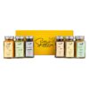 Shubhavni Satvik Spices box closed, with its six glass jars of Lakadong haldi, elaichi, kali mirch, laung, jeera and dhaniya