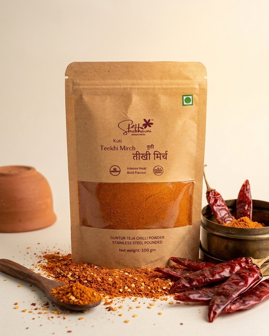 Shubhavni कुटी Teekhi Mirch (Red Chilli Powder) - Image 3