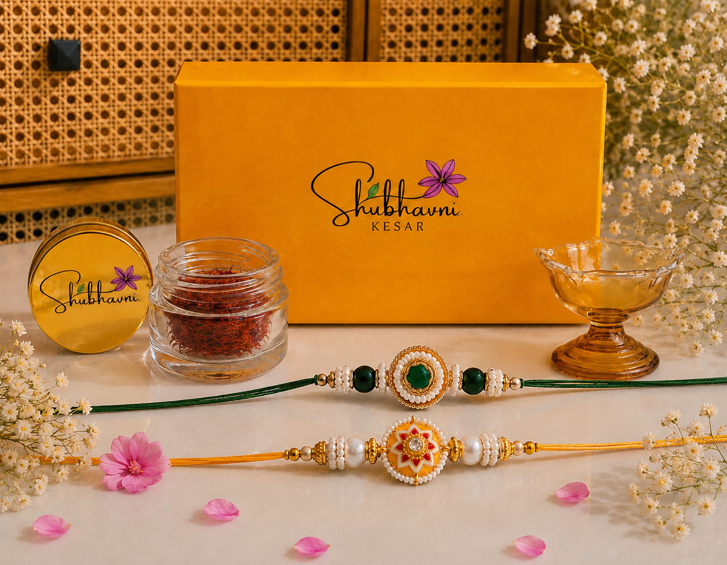 Shubhavni Rakhi Special Gift Box - Double Rakhi, Kesar & Diya - Image 4