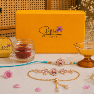 Shubhavni Rakhi Special Gift Box - Double Rakhi, Kesar & Diya