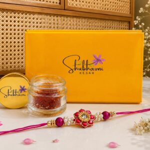 Shubhavni Rakhi Special Gift Box - Single Rakhi & Kesar