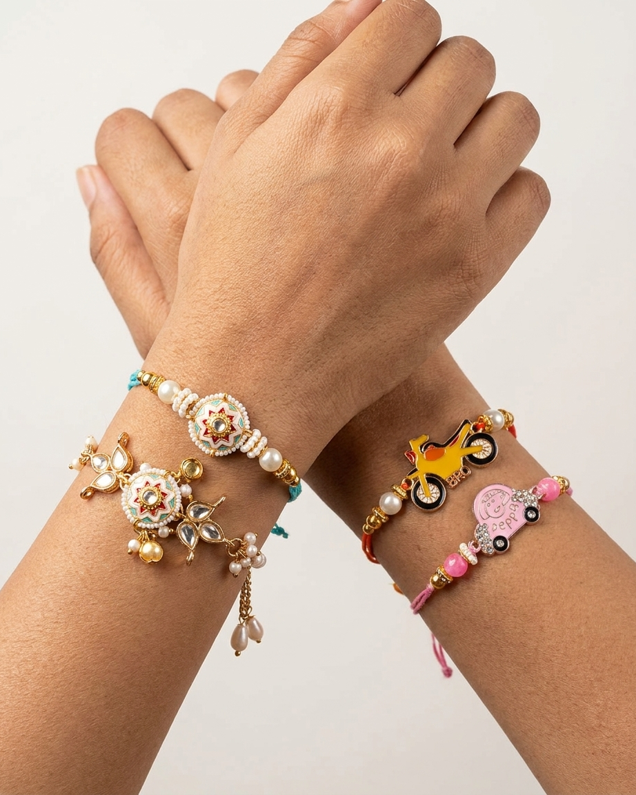 Shubhavni Rakhi Special Gift Box - Four Rakhi, Kesar & Diya - Image 11