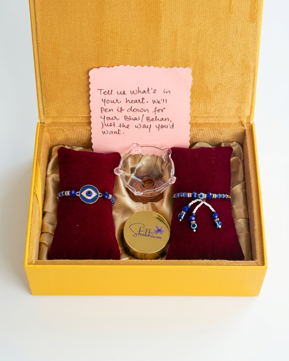 Shubhavni Rakhi Special Gift Box - Double Rakhi, Kesar & Diya - Image 7