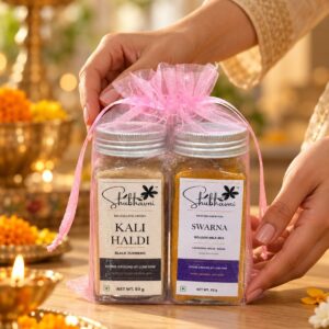 Shubhavni Celebration Duo potli with Kali haldi and Swarna, set out as a Diwali gift