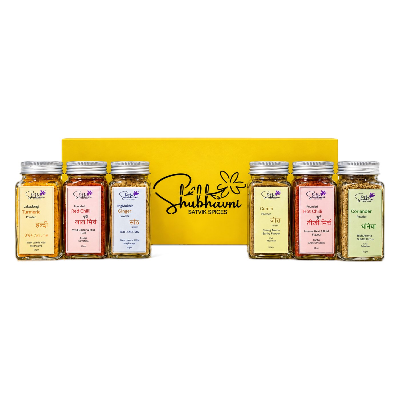 Shubhavni Stone Ground/Pounded Spices Box, 6 Spices Ground and Pounded by Us