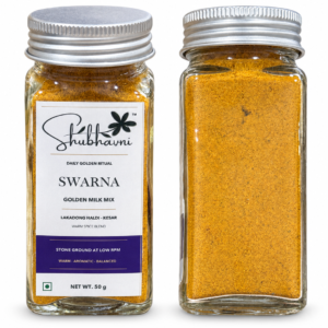 Shubhavni Swarna Golden Milk Mix with Lakadong Haldi and Kesar, 50 g jar